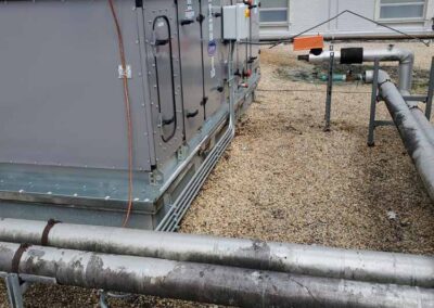 New Rooftop Chilled Water Air Handler Set and Piped by CMS