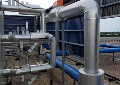 New Temtrol Chilled Water Rooftop Air Handling Unit Piping Installed by CMS